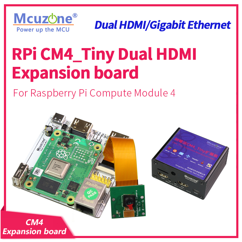 RPi CM4_Tiny 拡張ボード、デュアル HDMI、ギ - Raspberry Pi Compute Module 4 Dual Camera Board のレビューと価格